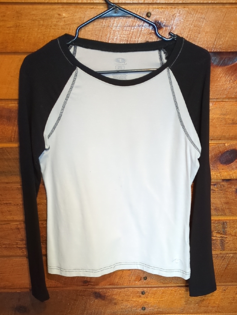 Classic Raglan Long Sleeve Top - Black & White